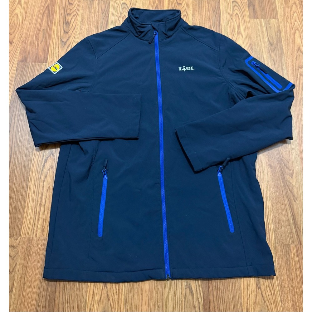 Lidl Jacket Mens Large Softshell Full Zip Lightweight Stretch Blue